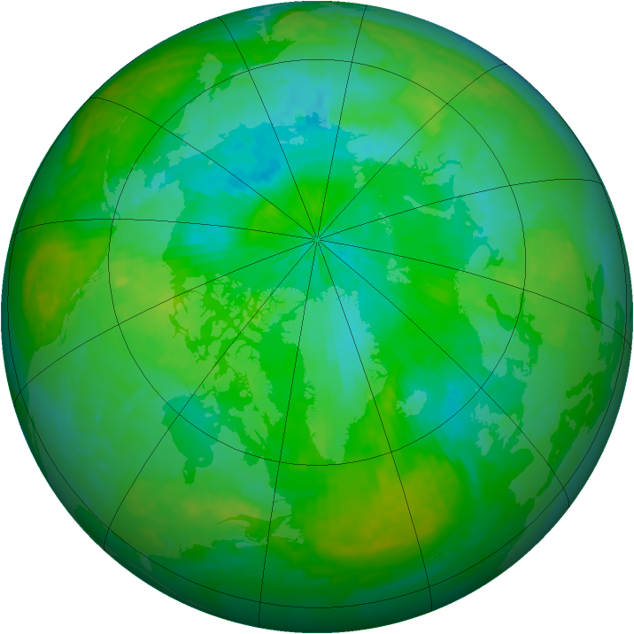 Arctic ozone map for 08 August 2003